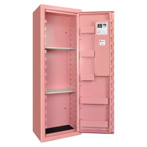 Pistolskåp SP66 Rosa med två hyllplan. SSF3492.