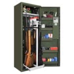 Grönt vapenskåp SSF3492 med utdragbar vapenvagn